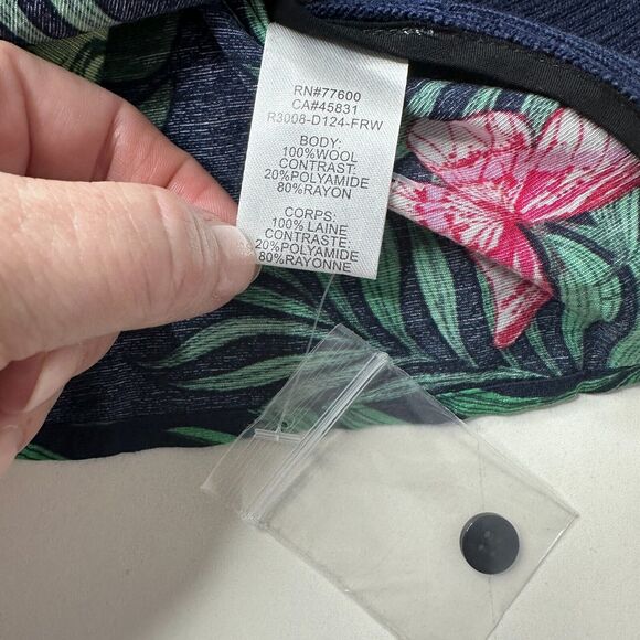 Sandrine Rose French Worker Floral Wool Blend Sweater Blue Women Medium NWT - Picture 10 of 11